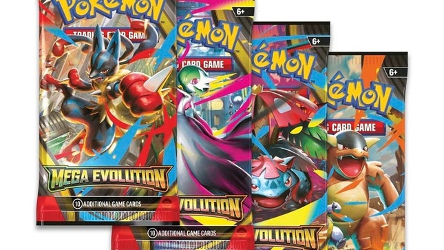 Four Poekmon Mega Evolution Booster Packs.